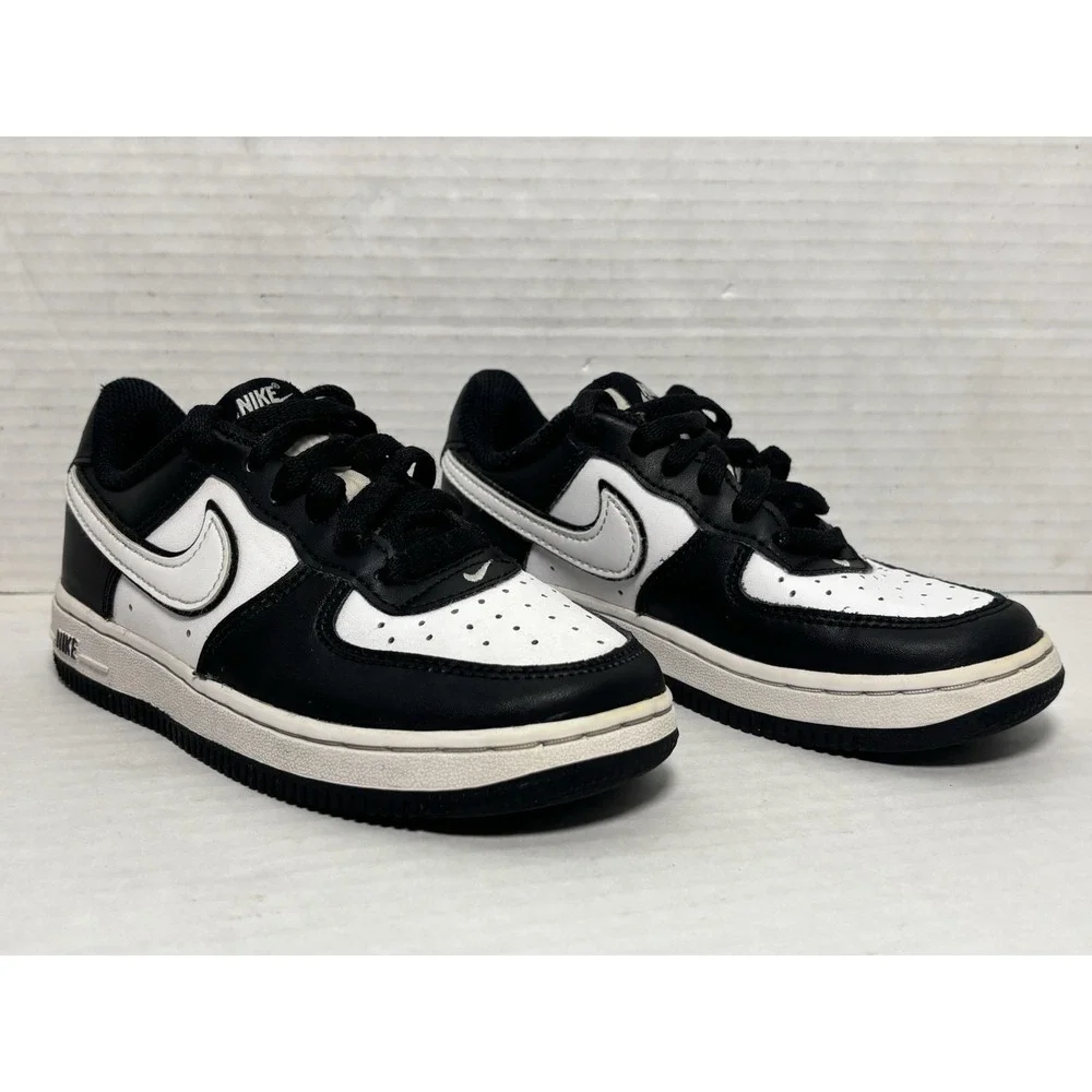 Nike Air Force 1 Black White Panda Basketball Shoes DV1623-001 Toddler Size 11.5